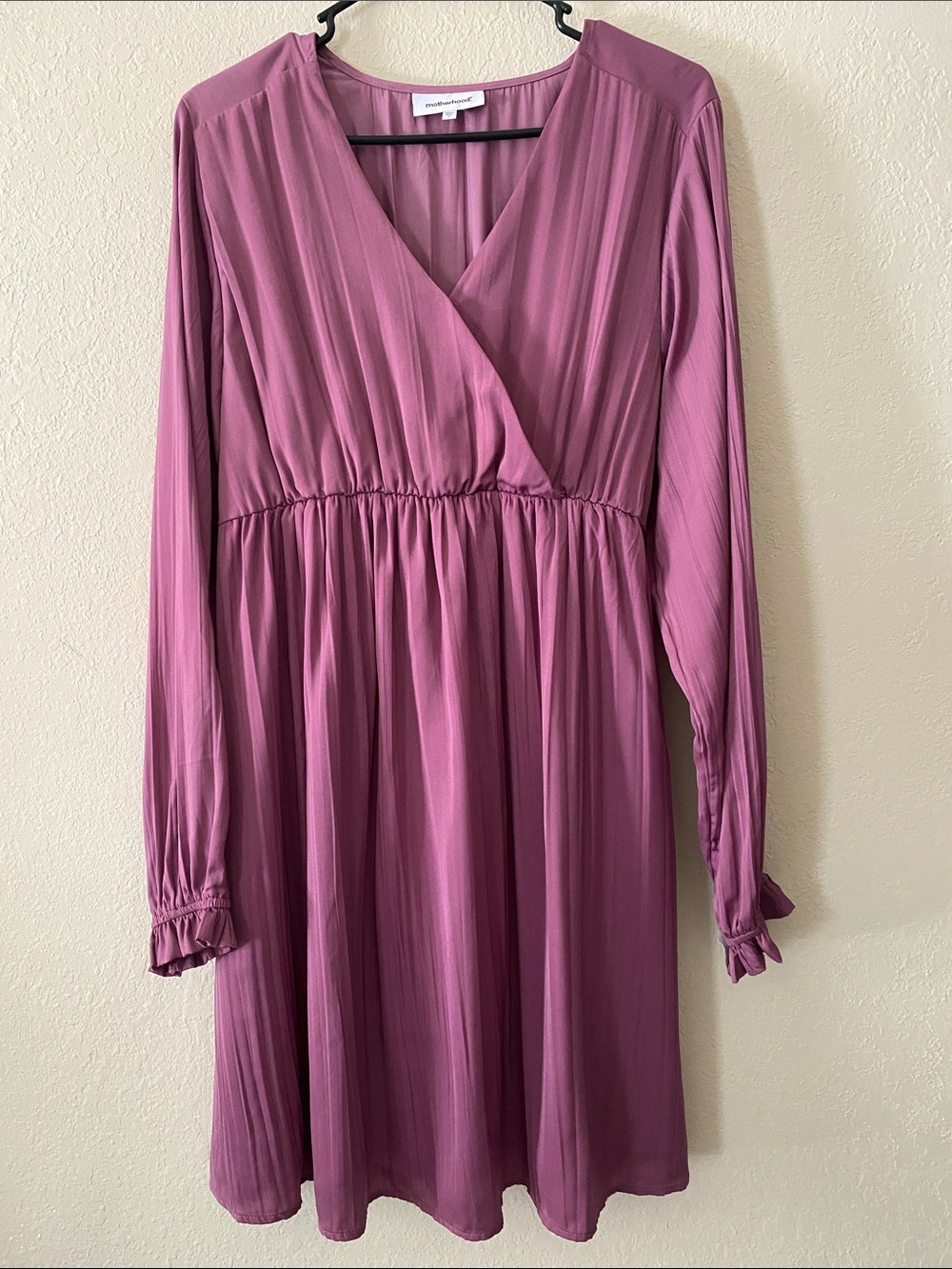 Motherhood Wrap-Front Long Sleeve Maternity Dress NWoTs - Picture 2 of 12